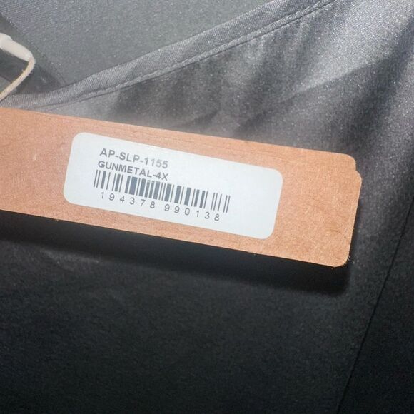 SKIMS NWT High Slit Stretch Silk Slip in Gunmetal Size 4X - Picture 6 of 8